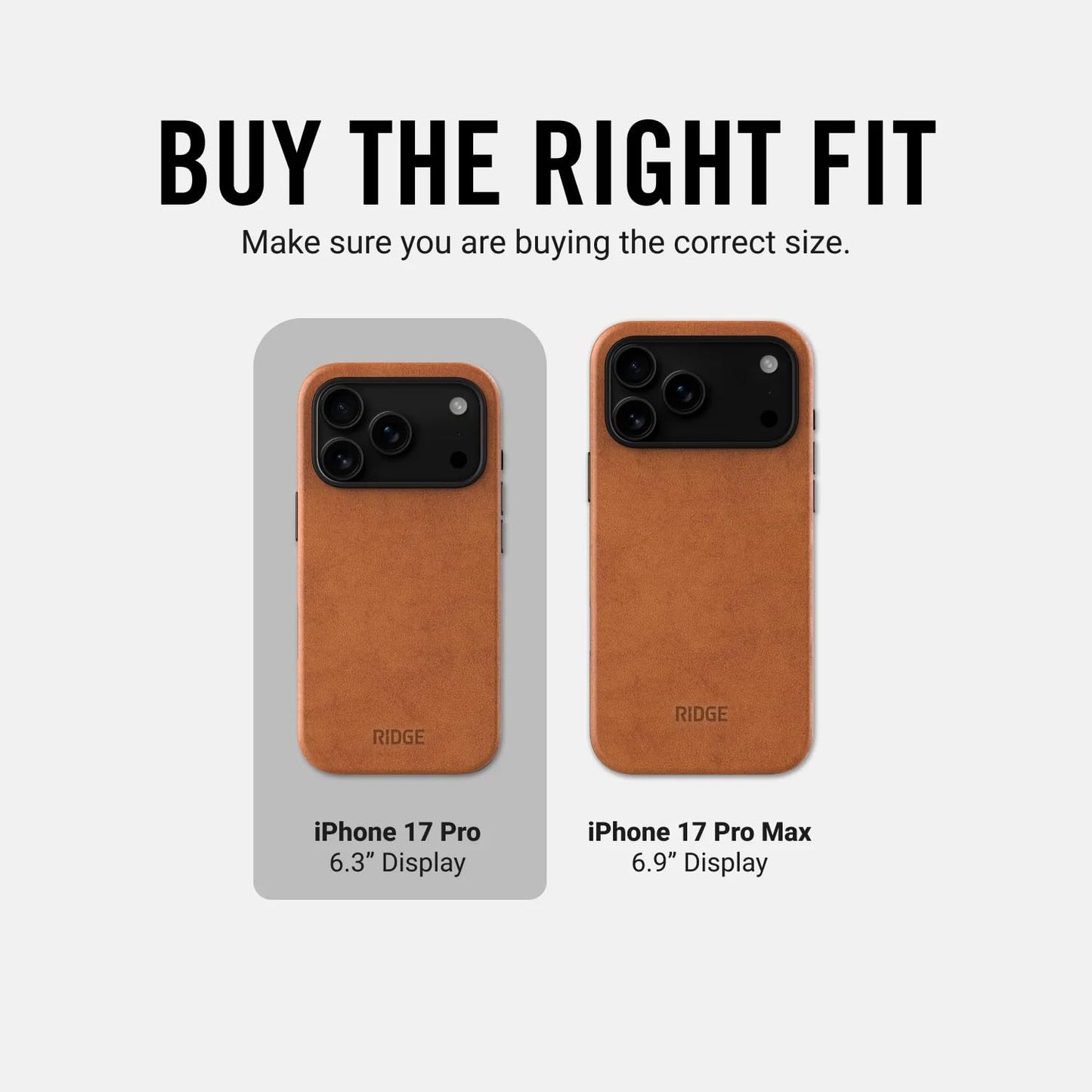 Ridge Case Compatible with iPhone 17 PRO - Compatible with MAGSAFE & Wireless Charging, Aluminum Control Buttons, Dual-Layer Construction, TPU Bumper with Drop Protection (Tobacco Brown)