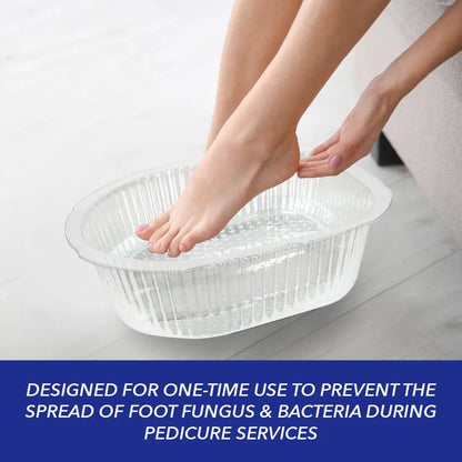 ForPro Professional Collection Universal Pedi Bath Liners - 50% THICKER - Fit Footsie Bath, Disposable Pedicure Foot Tub Liners for Foot Spa Basins & Foot Bath Soaks, Clear, 100-Count