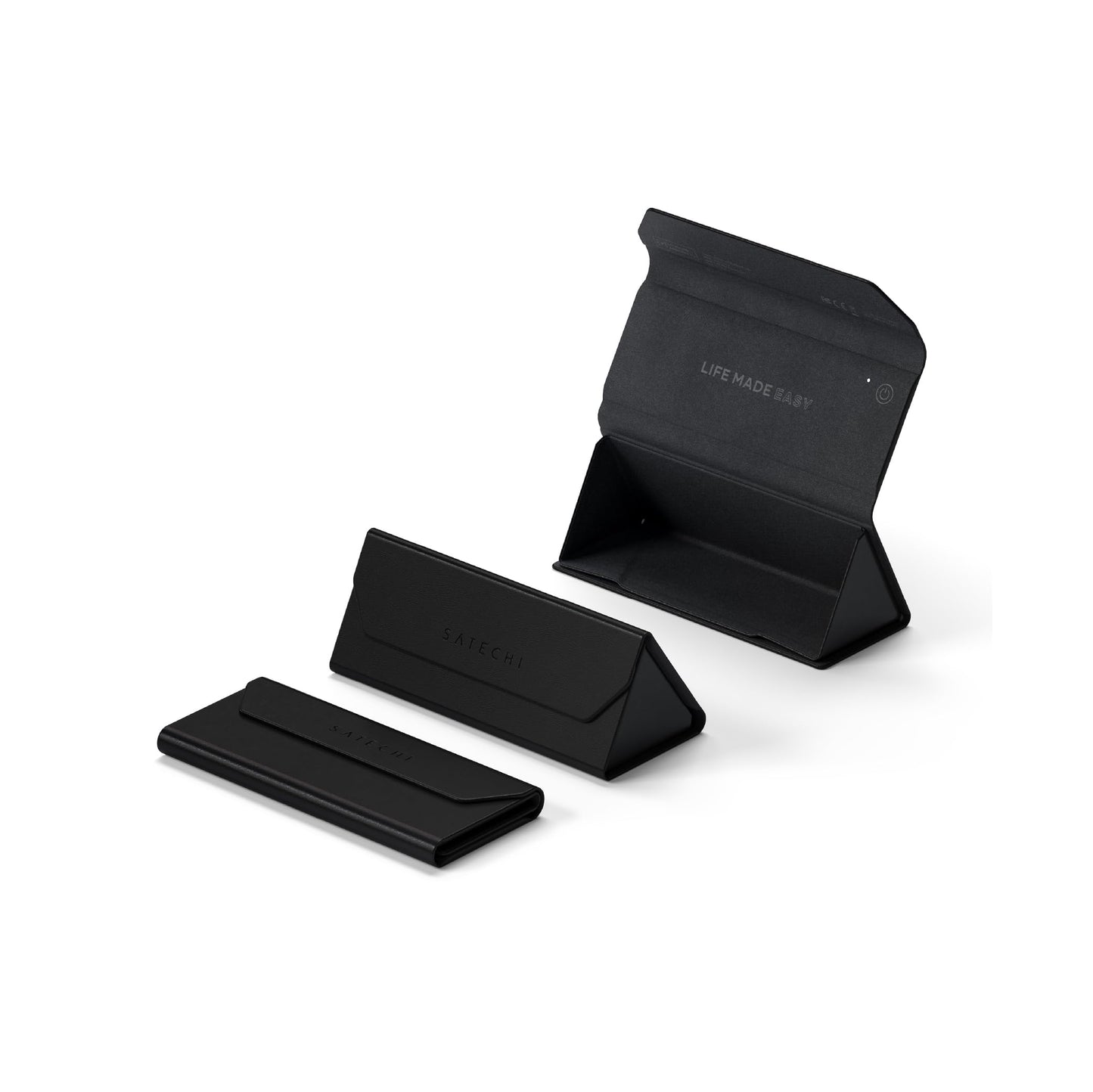 Satechi FindAll Smart Glasses Case with Find My, Foldable & Portable, Wireless Rechargeable, Left-Behind Alerts, Loud Audible Chime, Compatible with Most Glasses & XR/AR Glasses – Black