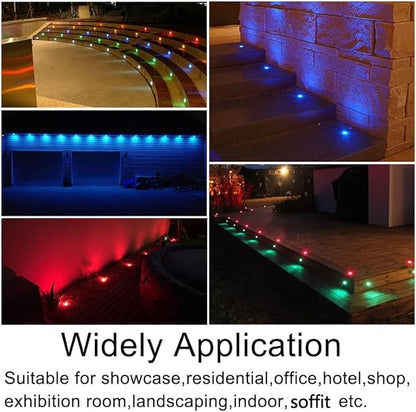 LED Deck Lights Kit, 30pcs Φ1.22 WiFi Wireless Smart Phone Control Low Voltage Recessed RGB Lamp In-ground Lighting Waterproof Outdoor Yard Path Stair Landscape Decor, Fit for Alexa,Google Home