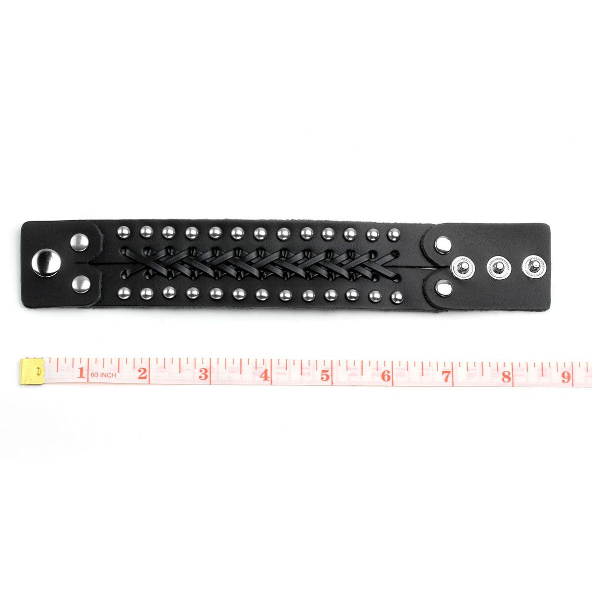 Eigso Punk Leather Studded Cuff Bracelet for Men Women Classic Vintage Nails Rivets Biker Wristband for Man Woman