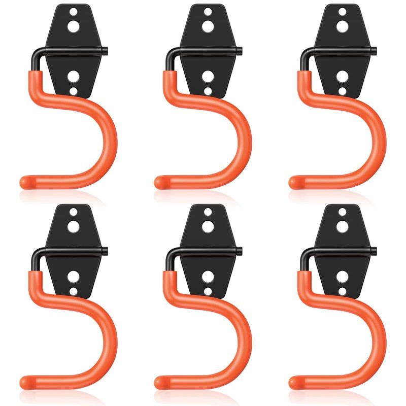 HUPBIPY 6 Pack Metal Garage Hooks, Heavy Duty S Hooks Tool Hangers for Garage Wall, Shed, Garden Storage Organizer