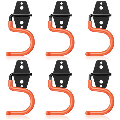 HUPBIPY 6 Pack Metal Garage Hooks, Heavy Duty S Hooks Tool Hangers for Garage Wall, Shed, Garden Storage Organizer