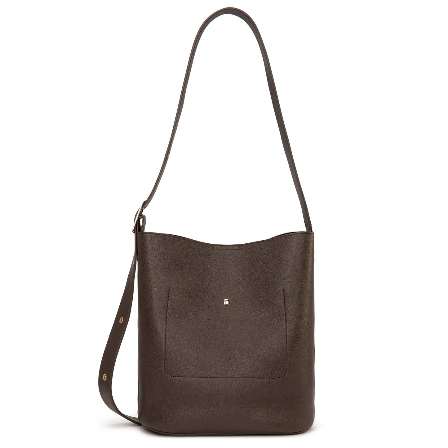 Montana West Medium Hobo Bags for Women with Coin Purse, Soft PU Leather Brown Bucket Shoulder Ladies Handbag with Adjustable Strap, MWC-626CF