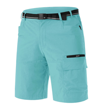 TACVASEN Mens Hiking Cargo Shorts Outdoor Casual Lightweight Quick Dry Waterproof Breathable Fishing Dress Shorts Water Blue 34