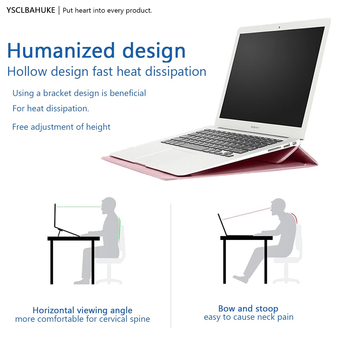YSCLBAHUKE PU Leather Laptop Sleeve with Stand for MacBook 2025 Air15 M4 A3241 M2 M3 A2941 A3114 Pro16 M4 A3186 A3403 Pro16 A2485/A2780/A2991 Pro15w/tb A1707/A1990 Retina 15 A1398, Pink ﻿