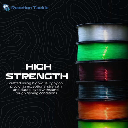 Reaction Tackle Monofilament Fishing Line - Premium Nylon Mono Line, Strong & Abrasion-Resistant, Low Memory for Smooth Long Casts - Freshwater & Saltwater - Hi Vis Orange | 15lb (350 Yards)