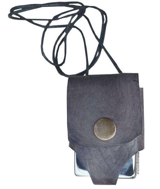 EBSEM for Zippo Genuine Leather Heavy Duty Pouches Lighter Holder Case Handmade Pouch Accessories by Ebsem (Vintage Gray, Neck Cord)