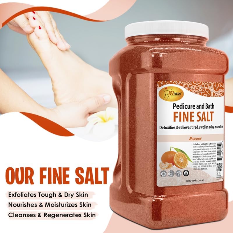 SPA REDI - Detox Foot Soak Pedicure and Bath Fine Salt, Lavender and Wildflower, 128 Oz - Made with Dead Sea Salts, Argan Oil, Coconut Oil, and Essential Oil, Hydrates, Softens and Moisturizes