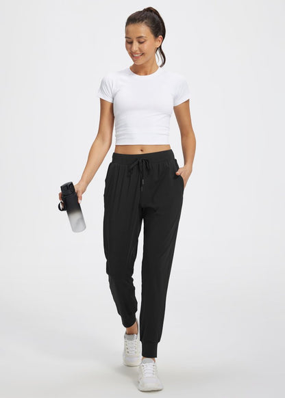 Libin Joggers for Women Tall/Regular/Petite Dance Sweatpants Athletic Workout Trousers Pants Tapered Casual Teacher Yoga Pants for Running Golf Work Cloths, Black 3XL