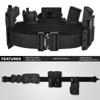 MOZETO Molle Battle Belt, 2" Battle Belts Tactical War Combat Quick Release Law Enforcement Duty Belts for Men