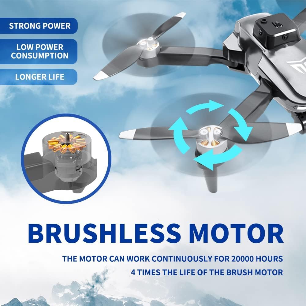 Drone, Drones with camera for adults 4k, Drones for kids 8-12, Brushless Motor, FPV Foldable Drone, Carrying Case, 40 mins Battery Life, Christmas gifts, 360° Flip, APP Control