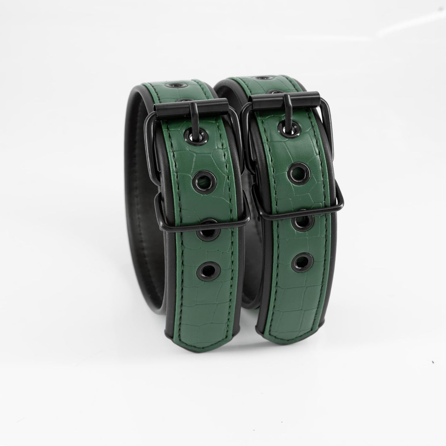 ZZRBVFH Men's PU Leather Armbands, 1 Pair Adjustable Buckle Bicep Straps for Harness Apparel Belt (Green)