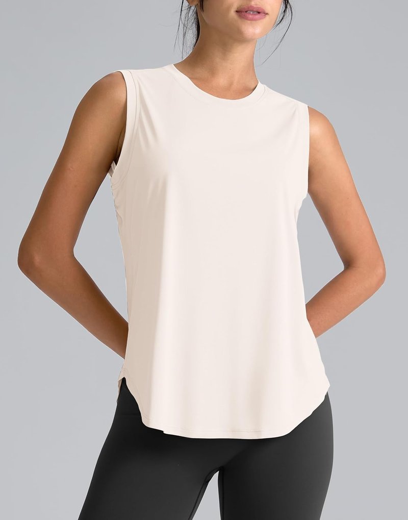 SANTINY Women's Sleeveless Workout Tops - Breathable Lightweight Yoga & Tennis Tank | Athletic Activewear