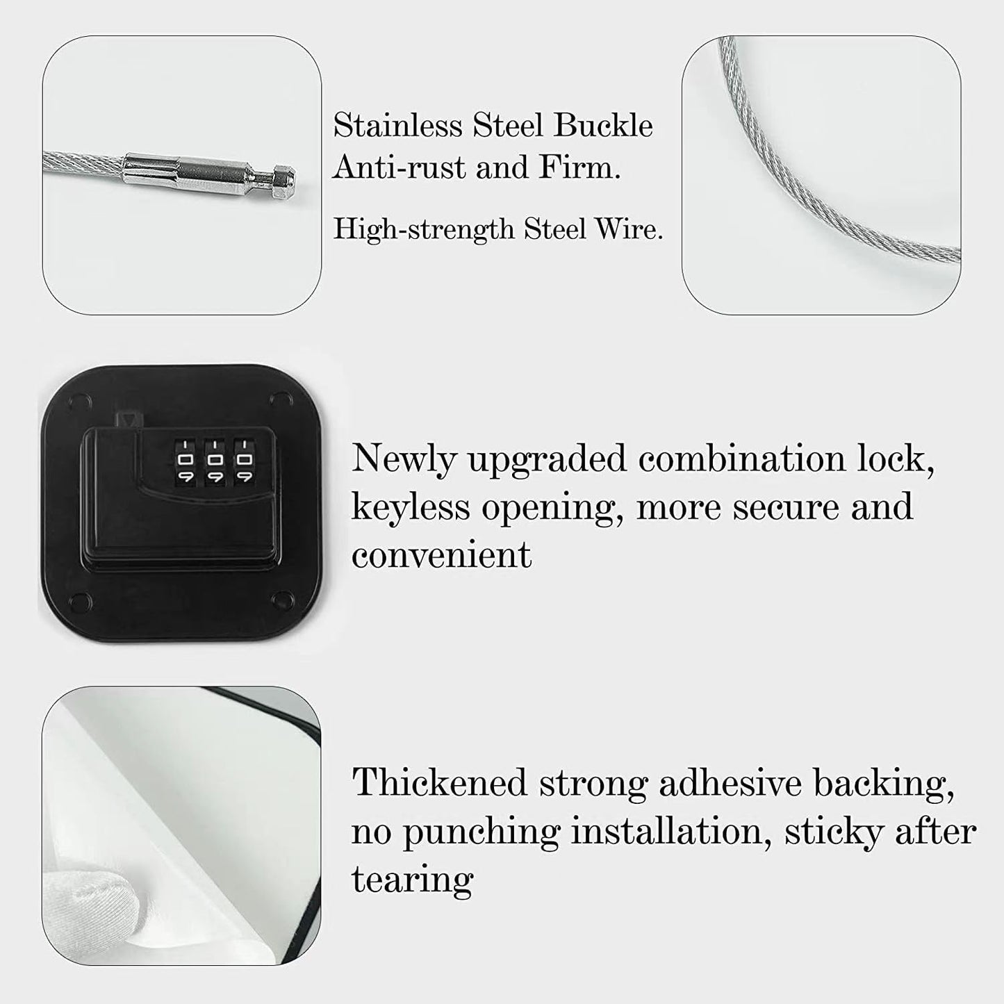 Child Safety Cabinet Locks, Fridge Lock with Combination, Closet Locks,Cabinet Lock(Black 2Pcs)