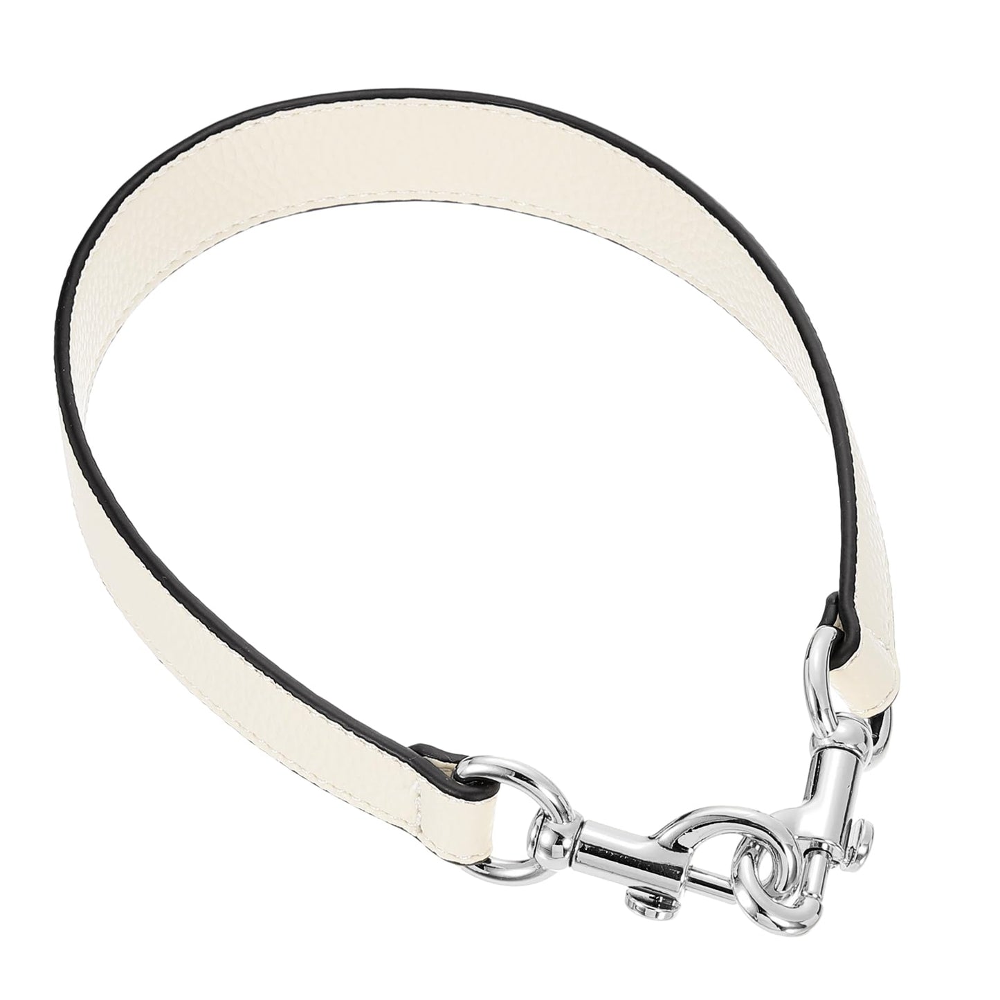 uxcell 19.29 Inch PU Leather Short Bag Strap with Clasp, Purse Handles Handbags Replacement Straps for Clutch Bag Underarm Bags, Beige, Silver Buckle