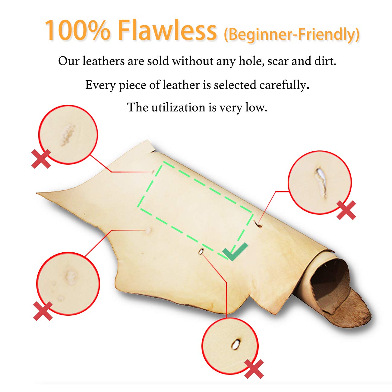 Muse Craft Flawless 12''X24'' 5-6oz Vegetable Tanned Leather Precut| Import A Grade Tooling Leather Hide Full Grain Veg Tan Leather for Tooling, Carving, Dyeing, Embossing(12''x24'' 1.9-2.3mm)