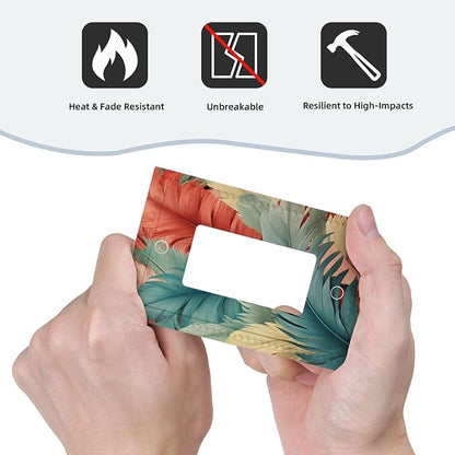 Colorful Feathers Blue Red Single Decora Outlet Wall Plate 1 Gang Rocker Decorative Switchplate Faceplate GFCI Light Switch Covers for Home Living Decor