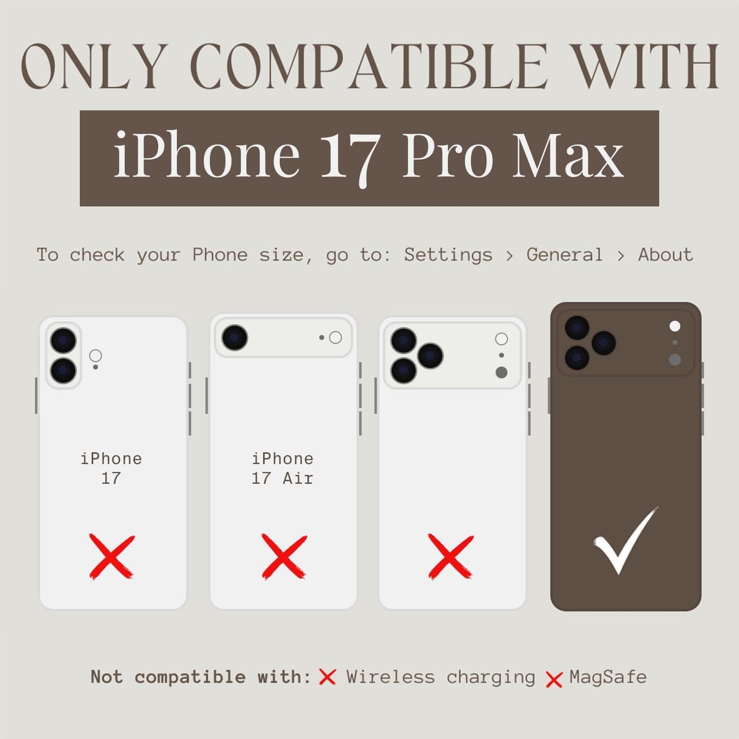 Walli Cases for iPhone 17 Pro Max Case Aesthetic Wallet Phone Case Card Holder, Securely Holds up to 2 Cards - Cute, Trendy Phone Cover for Women, fits iPhone 17 Pro Max, with Kickstand & Finger Strap