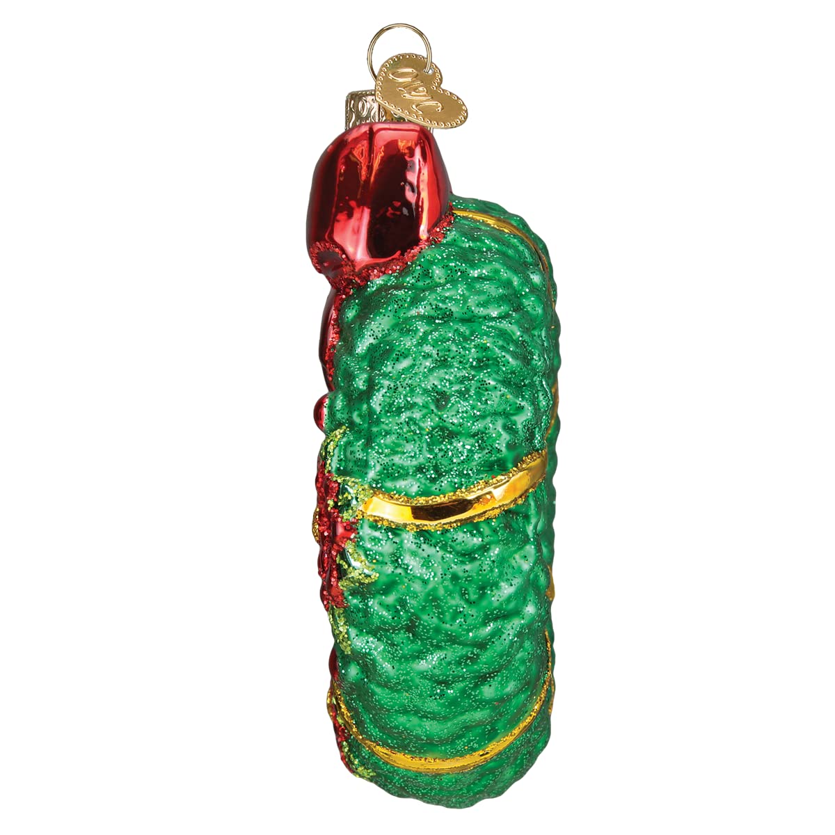 Old World Christmas Christmas Wreath Glass Blown Ornament for Christmas Tree, Handcrafted Holiday Decoration, Holiday Collection