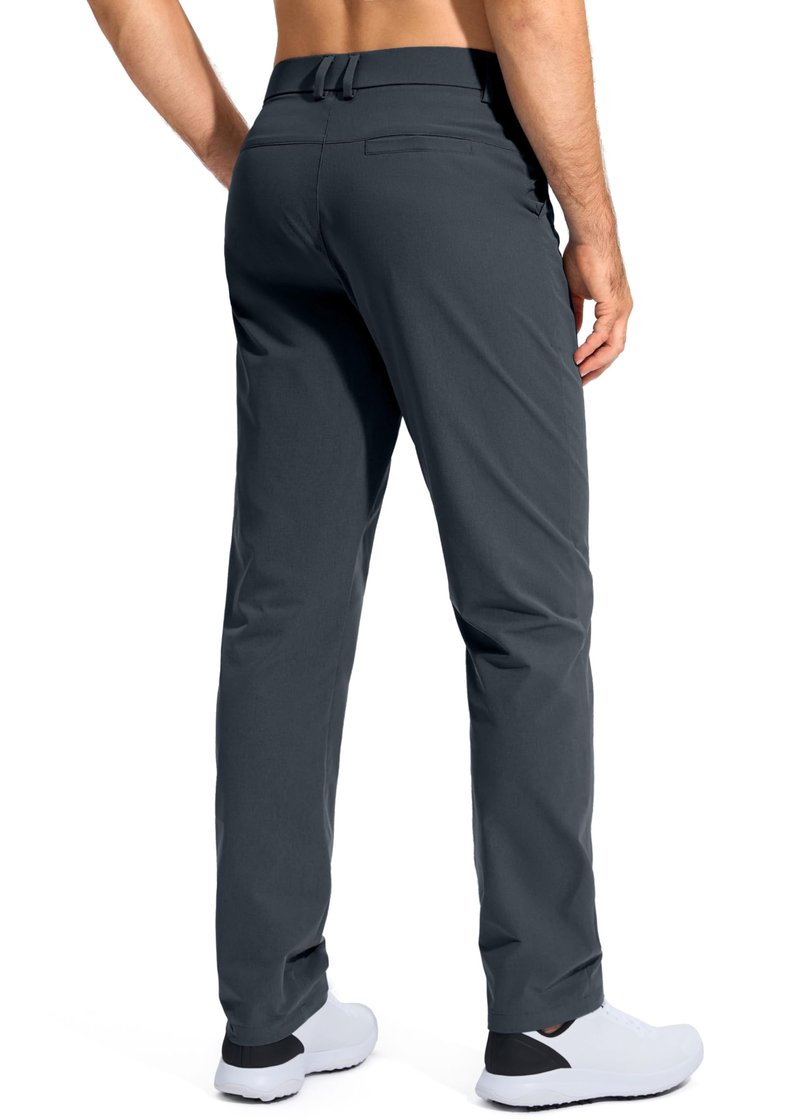 Pudolla Men's Golf Pants Mens Dress Slacks Pants Stretch Work Comfy Pants 34 Quick Dry Casual Trousers with Pockets(Iron Grey 36Wx34L)
