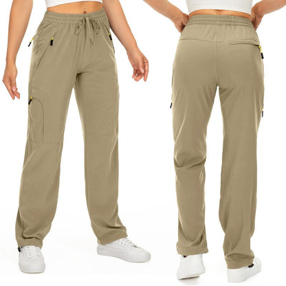Toomett Women's Hiking Cargo Pants Quick Dry UPF50+ Outdoor Pants for Women Fishing Safari Travel Stretchy Pants with Pockets,6608,Khaki,S