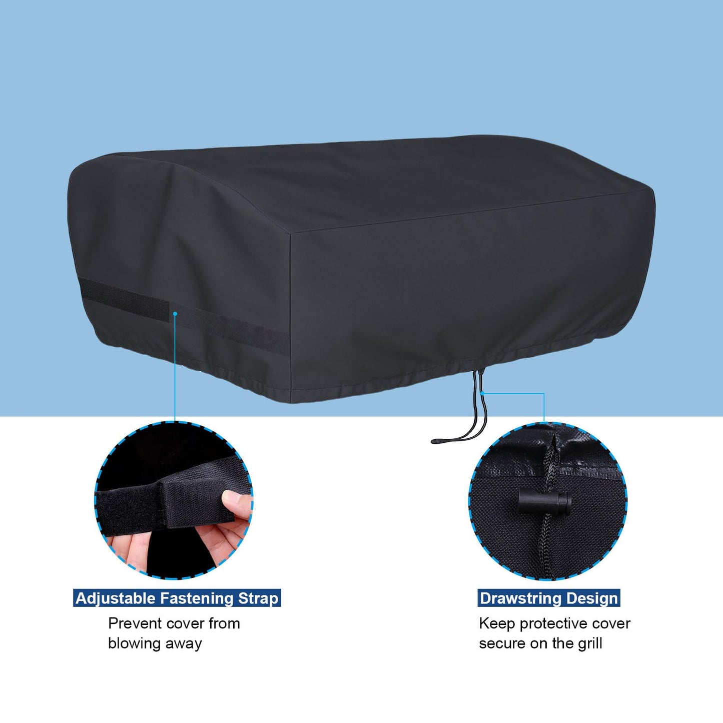 BEOTBRMI Tabletop Grill Cover for Blackstone 22 Inch Griddle with Hood, Waterproof Oxford BBQ Grill Cover with Drawstrings, Tear Resistant, UV & Fade Resistant