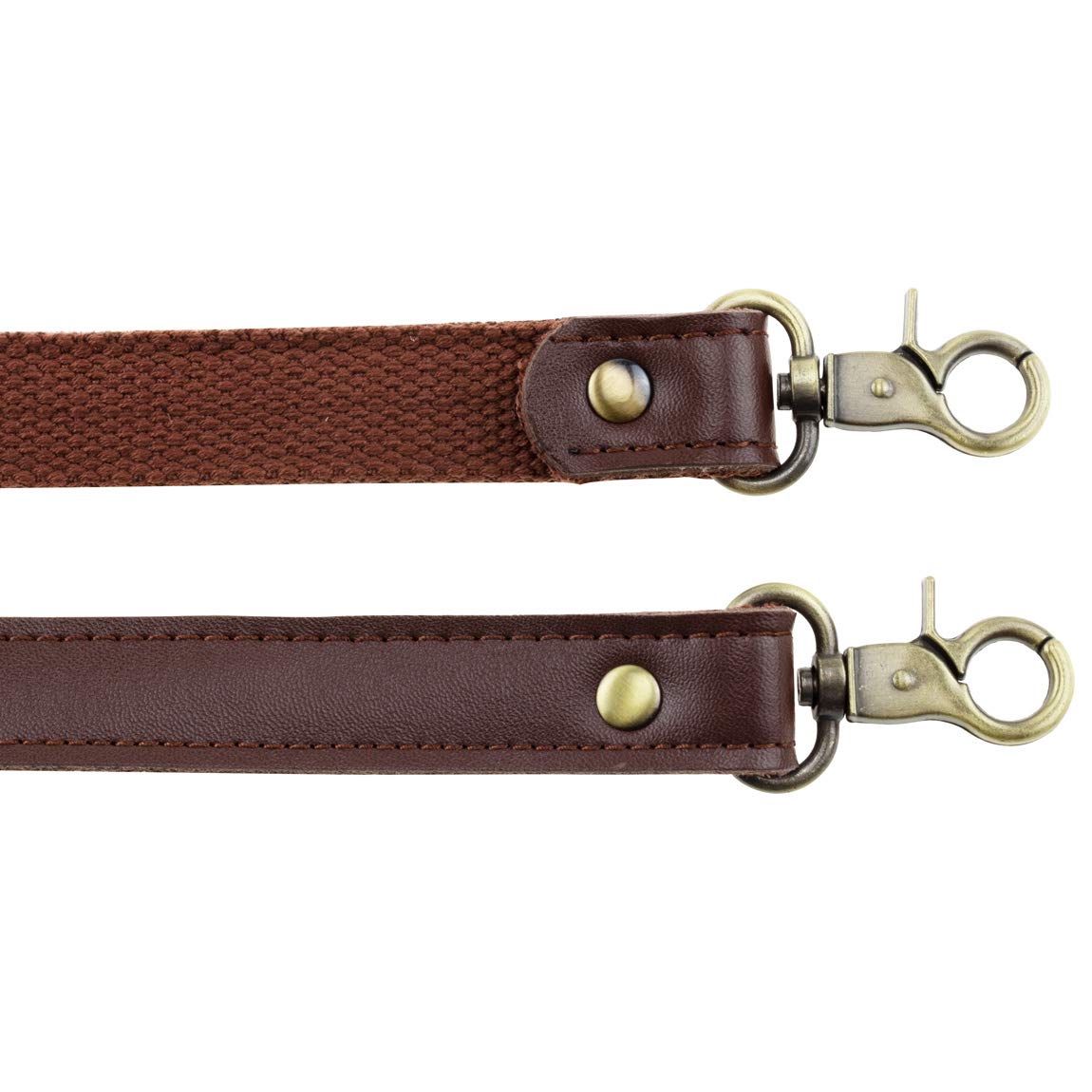 Allzedream Genuine Leather Purse Strap Sewing Canvas Replacement Handbag Shoulder Bag 2 Pcs (Coffee)