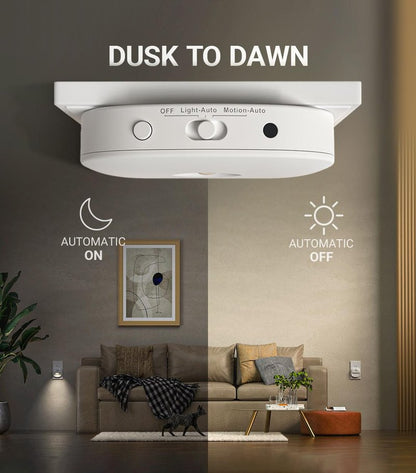 Lyridz Plug in Night Light with Motion Sensor and Dusk to Dawn Sensor, Dimmable Cool White Nightlight with 1-50lm Adjustable Brightness for Bedroom, Bathroom, Stairs, Hallway, 4 Pack