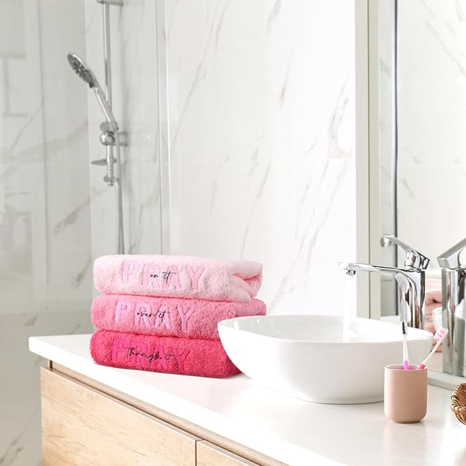 Peryiter 3 Pcs Farmhouse Bathroom Decor Hand Towels 14x29 Inch Cotton Bath