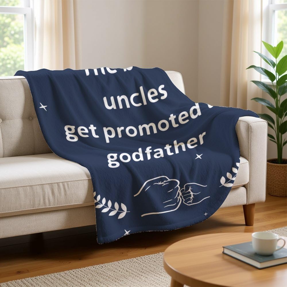 Godfather Gifts from Godchild Fleece Blanket Godfather Proposal Gifts Christmas Birthday Gift Baby Shower Christening Baptism Gift for Uncle Lightweight Cozy Flannel Throw Blanket 60"X50"