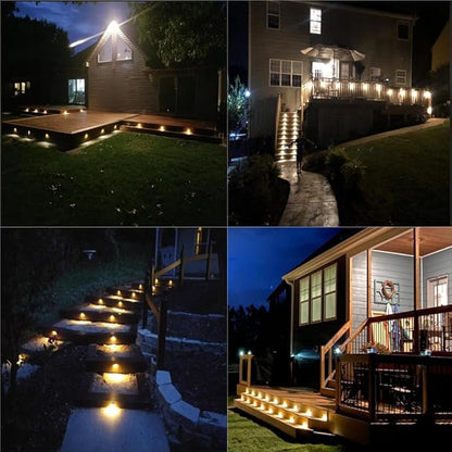 FVTLED 20pcs Low Voltage LED Deck Lights kit Φ1.38 Outdoor Garden Yard Decoration Lamp Recessed Landscape Pathway Step Stair Warm White LED Lighting, Red Bronze