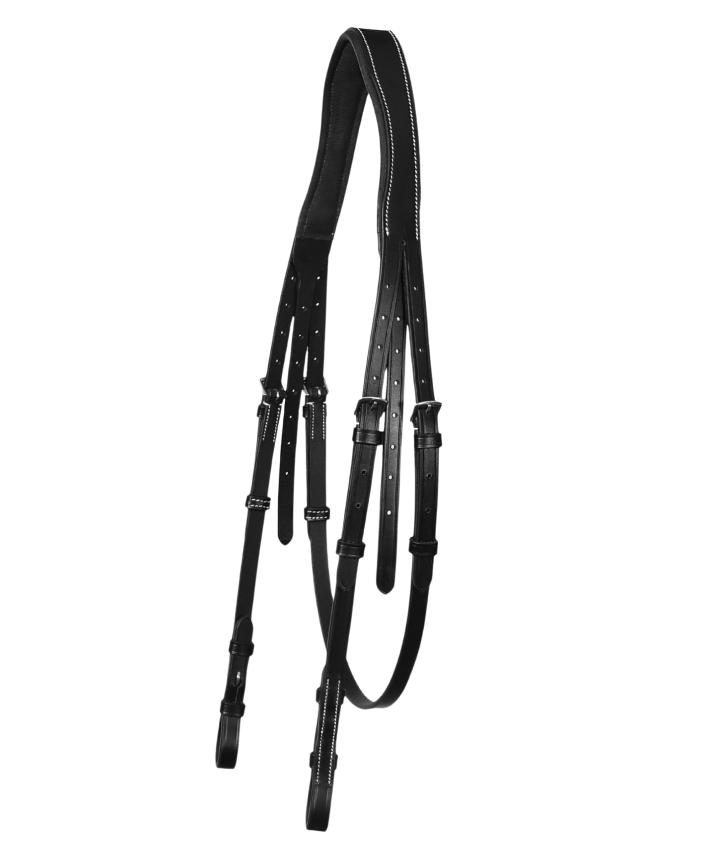 Exion English Hunter Bridle with Designer Stitched Browband & Hunter Noseband – Anatomical Mono Crownpiece, Padded Noseband, Rubber Reins – Horse, Cob, Pony, Oversize – Black, Havana, Oak Brown