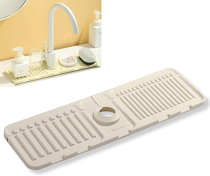 Silicone Sink Splash Guard, Non-Slip Faucet Mat
