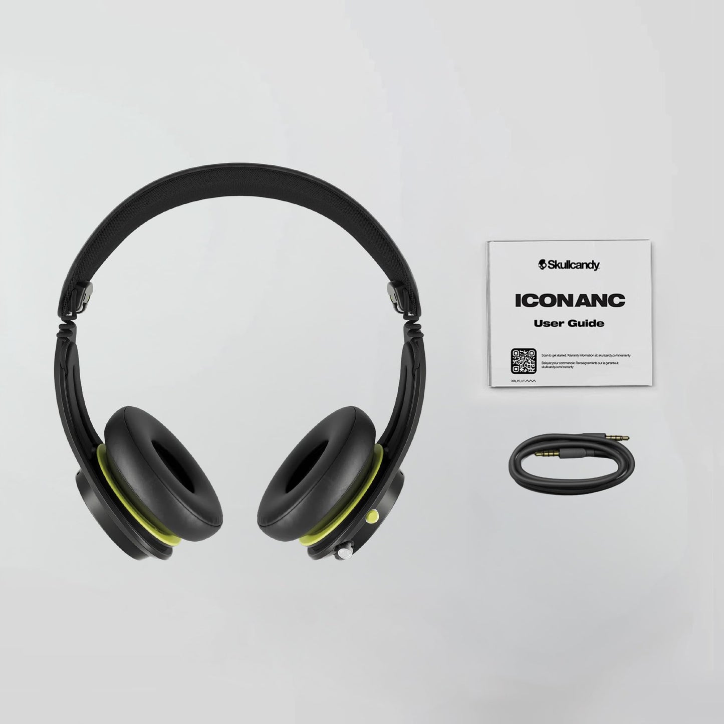 Skullcandy Icon ANC Wireless On-Ear Bluetooth Headphones, Active Noise Cancelling, 60 Hours Battery, Sweat Water Resistant, Foldable Durable Travel Ready, Microphone for iPhone Android - True Black