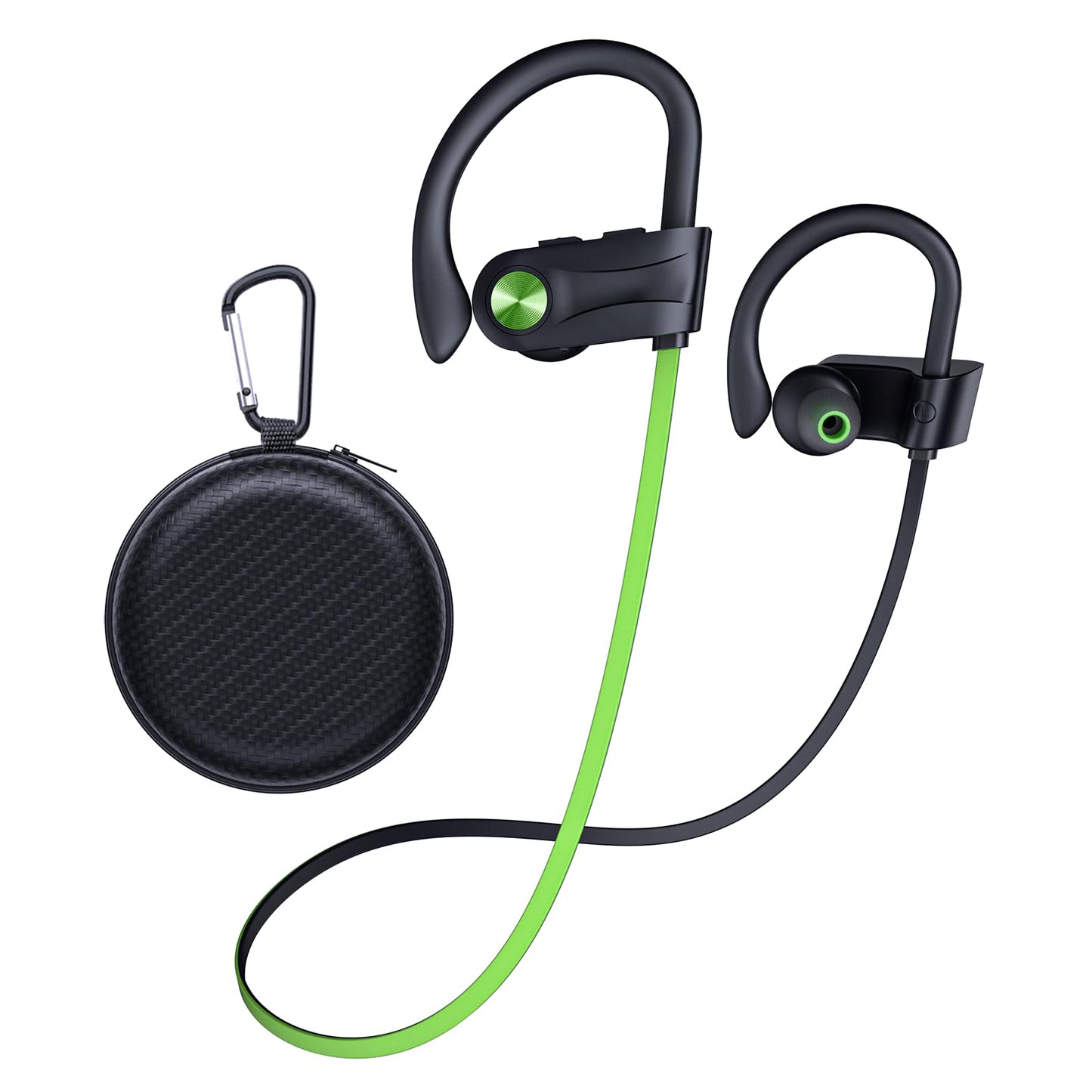 JOYWISE Bluetooth Headphones, Wireless Earbuds IPX7 Waterproof Bluetooth 5.3 Headphones with 16Hrs Playtime Stereo Bass Headsets with Mic Running Headsets with Earhooks for Sports Running Workout