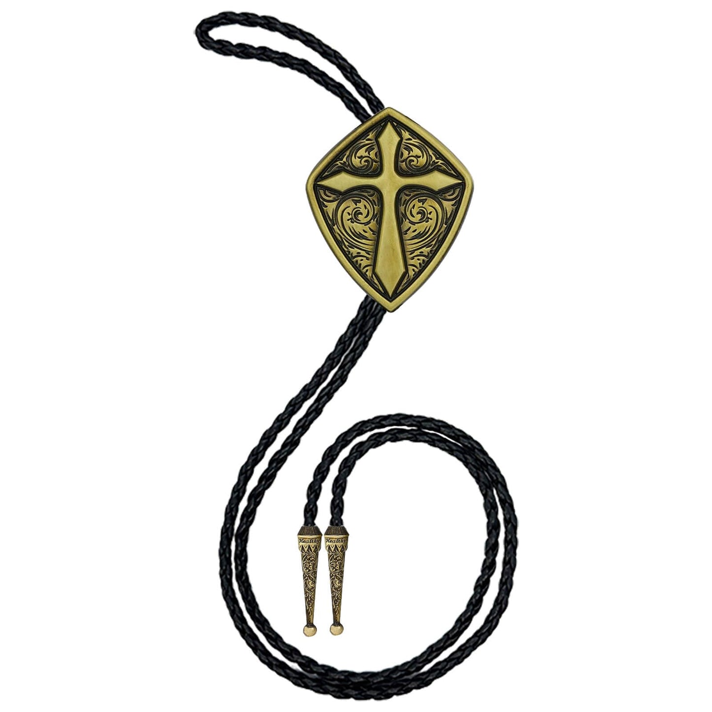 HLYMPONY Bolo Tie for Men Western Cowboy Cowgirl Vintage Native American Cross Bolo Tie for Women (Bronze)