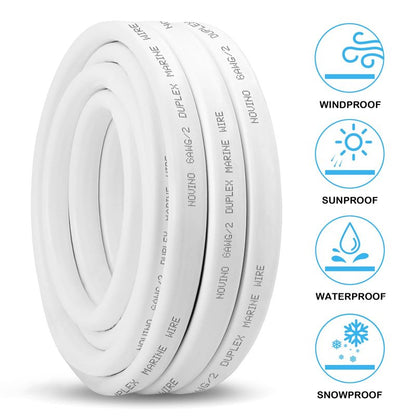 6 Gauge Marine Wire Duplex Marine Grade Wire,6 AWG 15ft Tinned Copper Boat Electrical Cable for Boat/Automotive/RV/Camper Outdoor Use