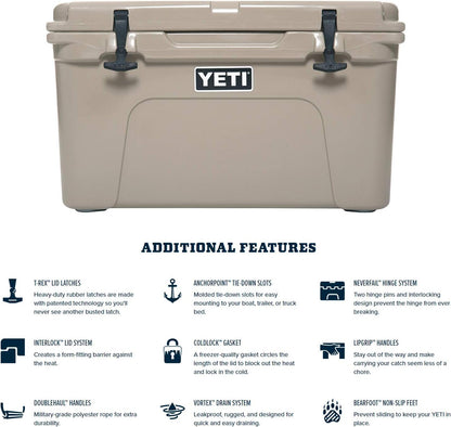 YETI Tundra 45 Cooler, White/Blue