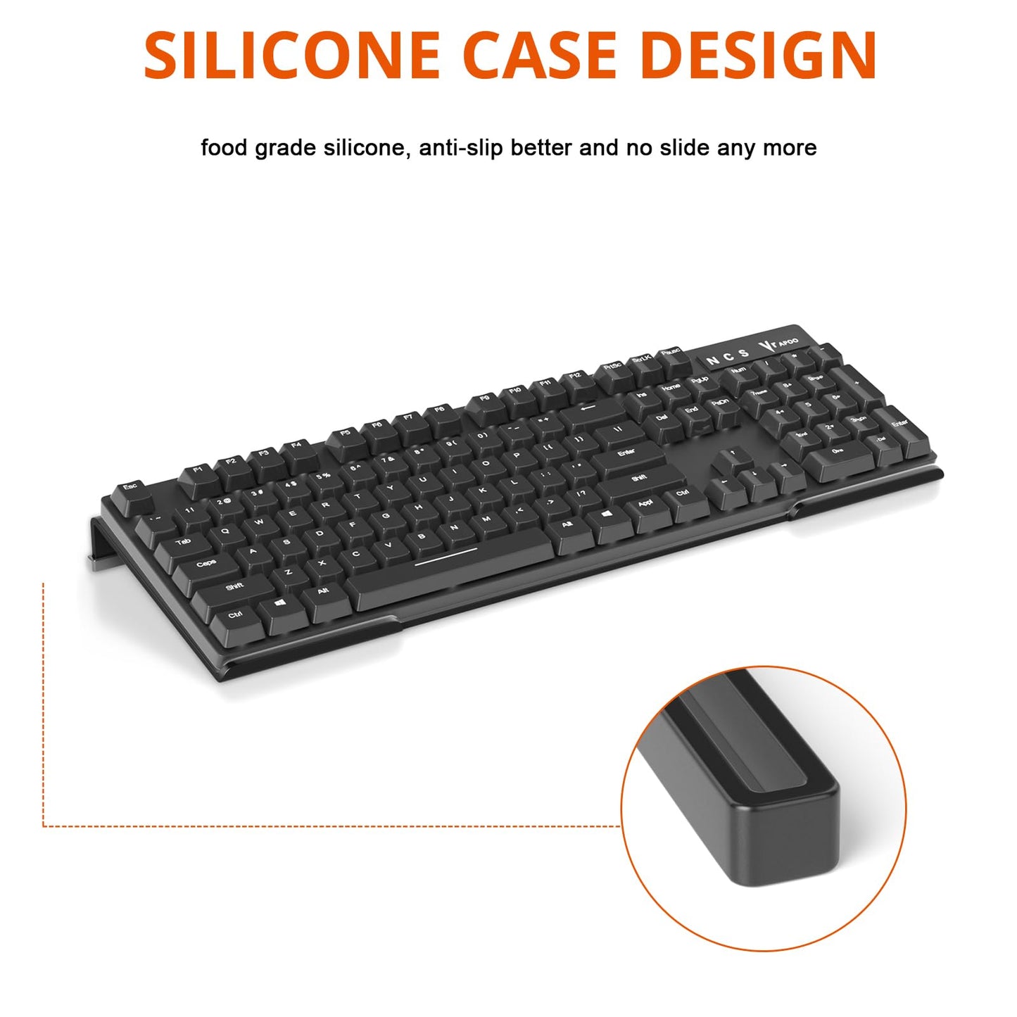 Richboom Computer Keyboard Stand Tilt PC Keyboard Stand Riser for Easy Ergonomic Typing, Acrylic Keyboard Tray Holder for Office Desk, Home, School, with Silicone Anti-Slip Case, Black