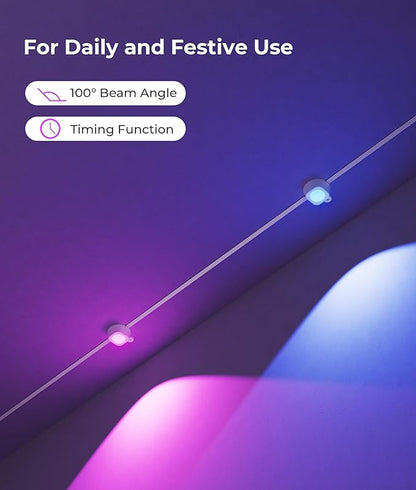 Permanent Outdoor Christmas Lights Pro, 100ft RGBWW & 60LM Triple-LED Smart Lights, Christmas Decorations Outdoor with 79 Scene Modes, IP67 Waterproof Work with Alexa, Google Assistant