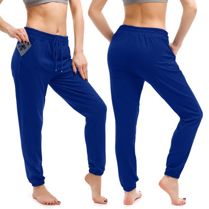 Walifrey Womens Joggers with Pockets, Drawstring Sweatpants Women for Lounging Jogging Gym and Workout RoyalBlue,1 Pack RoyalBlue XL