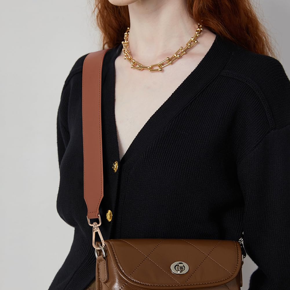 PH PandaHall 4 Colors 1.5 Inch Leather Bag Wide Shoulder Strap, Leather Strap for Crossbody Bag, Replacement Wallet Strap, Removable Tote Bag Shoulder Strap with Gold Lobster Buckle