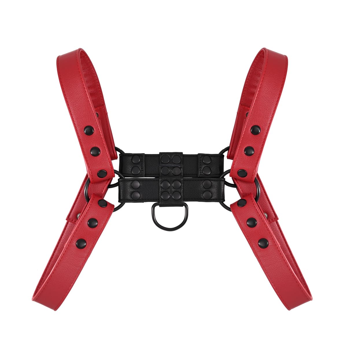 Harness for Men Adjustable Body Chest Harness Belt Clubwear for Halloween Christmas (Red)