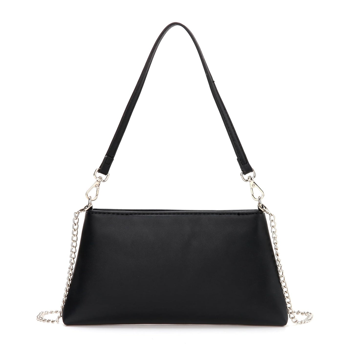 Valleycomfy Women Clutch Purses Ladies Pu Leather Evening Bag Shoulder Bag Handbag for Party/Wedding/Cocktail/Prom/Club, Black
