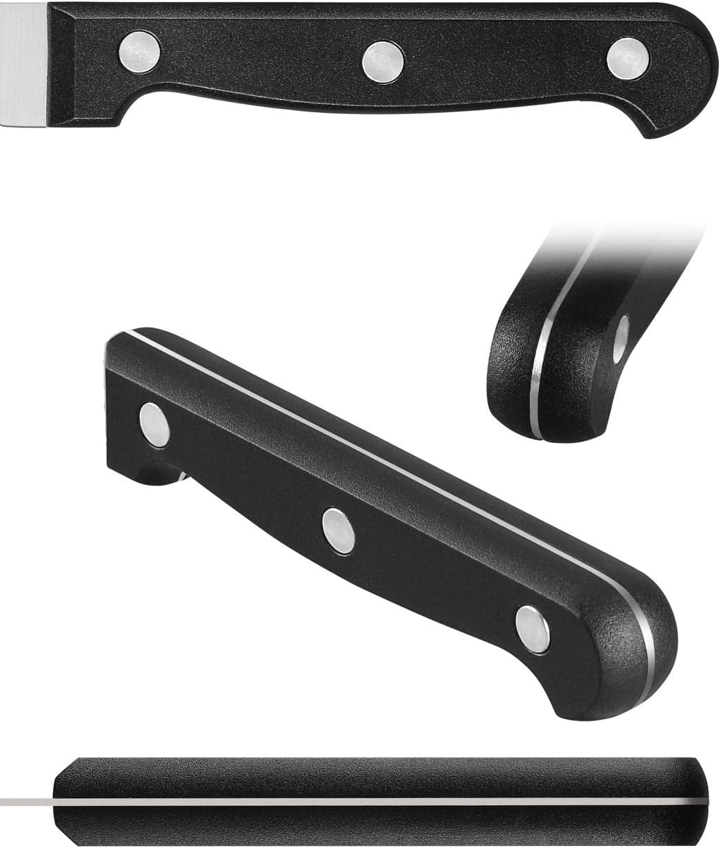 Kitchen Knife, 3-Pcs Knife Set With Sheath, 8 Inch Chef Knife, 4.5 Inch Utility Knife, 4 Inch Paring Chef Knife, Stainless Steel, Black