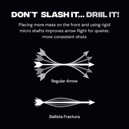 BALLISTA FRACTURA Hunting Micro Diameter Arrows for Compound and Recurve Archery Bow - Carbon 32", OD 6mm, Spine 300-6pcs