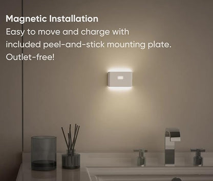 Wyze Lifestyle Rechargeable LED Night Lights with Motion & Dusk-to-Dawn Sensors - Soft White Stair Lights for Bathroom, Hallway, Bedroom - Magnetic Mount, Expandable Link System - 3 Pack