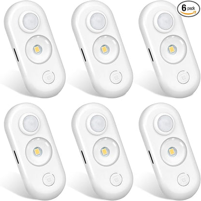 LED Motion Sensor Light Indoor, Magnetic Under Cabinet Lighting Warm White, Dimmable Rechargeable Puck Lights for Closet, Kitchen, Stairs(6 Pack)