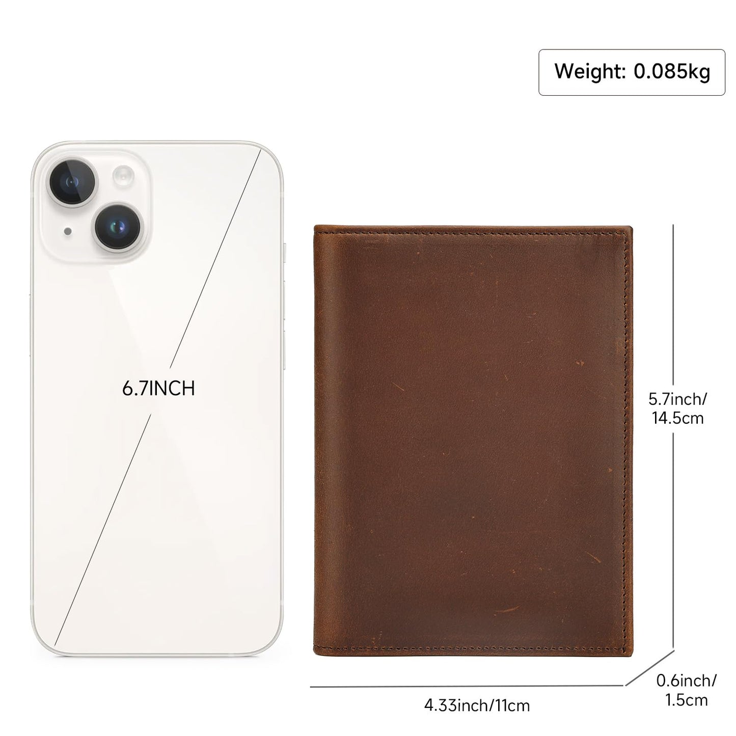 Genuine Leather Passport Holder Handmade Passport cover Lightweight Travel Bifold Passport coffee